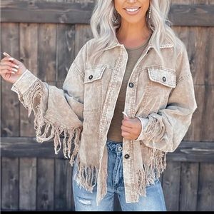Long Sleeve Tassel Button Coat